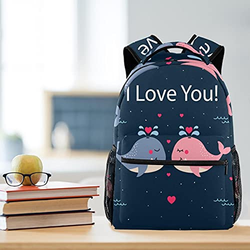 Sac à dos décontracté baleine pour femme de grande capacité multicolore - 6