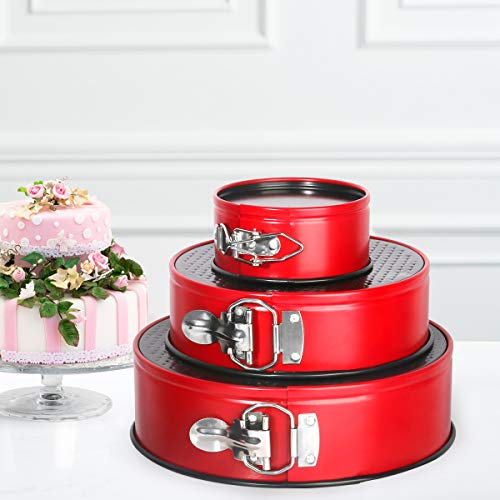 Springform Pan set, MCIRCO Nonstick Leakproof 3pcs(4"/7"/9") Cake Pan Bakeware Cheesecake Pan with 2pcs Icing Spatula and 3pcs Icing Smoother (Set of 8pcs)
