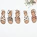Veittes Women's Flat Slide Sandals - Casual Fashion Cross Strappy Braided Slip on Flat Summer Sandals.(2207023-2,GD/MF,8.5)