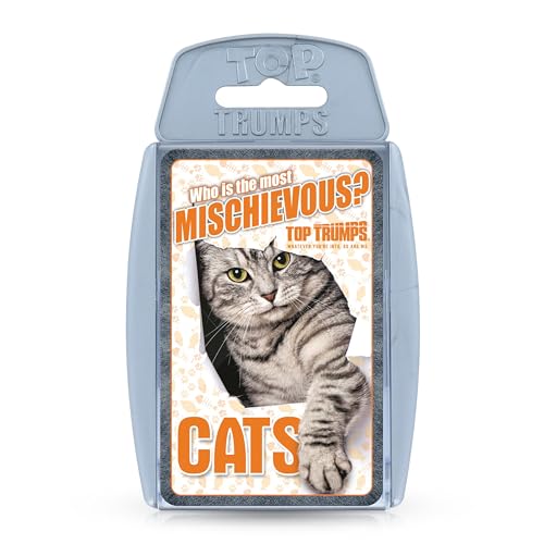 Top Trumps Juego de Cartas Cats Classics, aprende Datos sobre el Gato de Bengala, Pelo Corto británico y el Gato Siberiano en Este Juego Educativo empaquetado, 2 Jugadores en adelante es un Gran