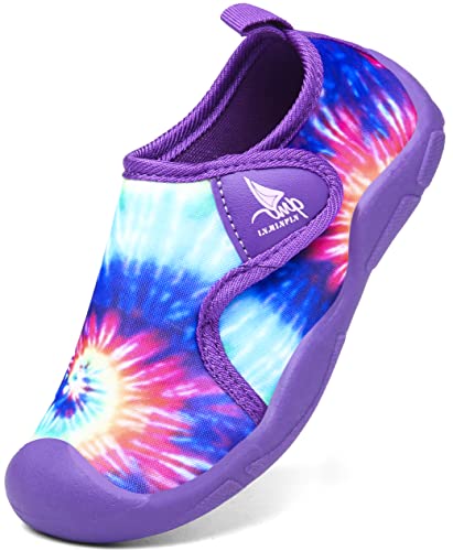 INMINPIN Zapatillas de Estar por Casa para Niña Niño Calzado Deportivo Zapatos de Interior de Punto Cómodos Suave Antideslizante,Violeta,21EU.
