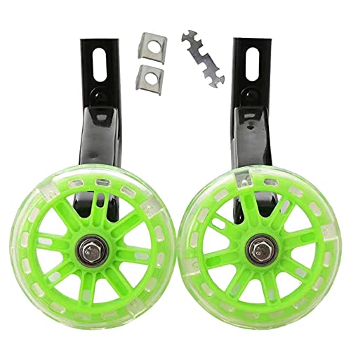 Castor Wheels, ruedas de entrenamiento ajustables para bicicletas de 16 pulgadas, 1 par, color verde miniatura 1