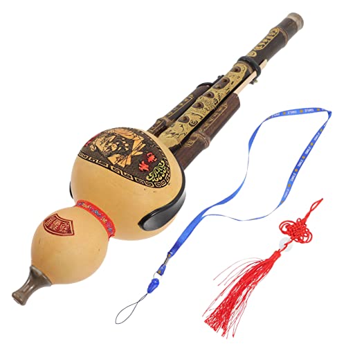GALPADA 1 Set Professional Cucurbit Flute Ethnic Chinese Wind Instrument for Beginners and Collectors Natural Key present for Music Lovers and Students
