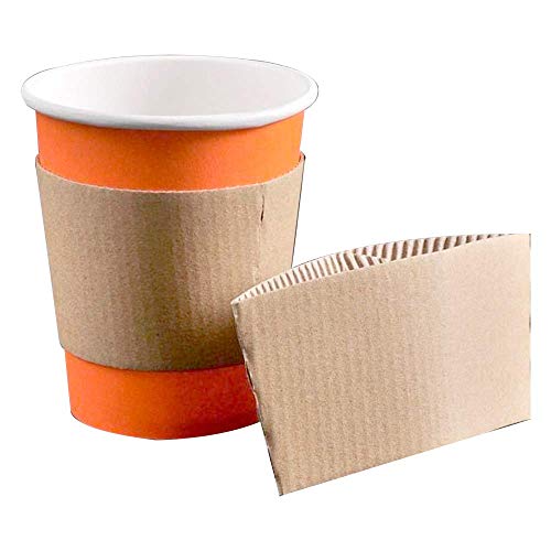García de Pou - 100 unidades - Fundas Aislantes Para Vasos 240 Ml 170 + 90 G/M2 11,2/9,5X5 Cm Natural Cartón