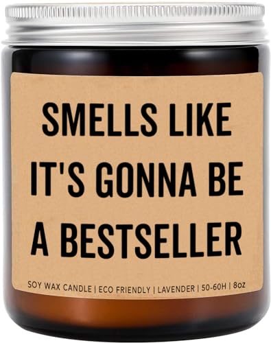 Smells Like It's Gonna Be A Bestseller1 - Funny Writer Gift - Birthday Gift for Her Writer's - Gift New Book Creative for Friend - Book Writer Gifts - Lavender Fragrance - 8Oz Soy Wax Candle