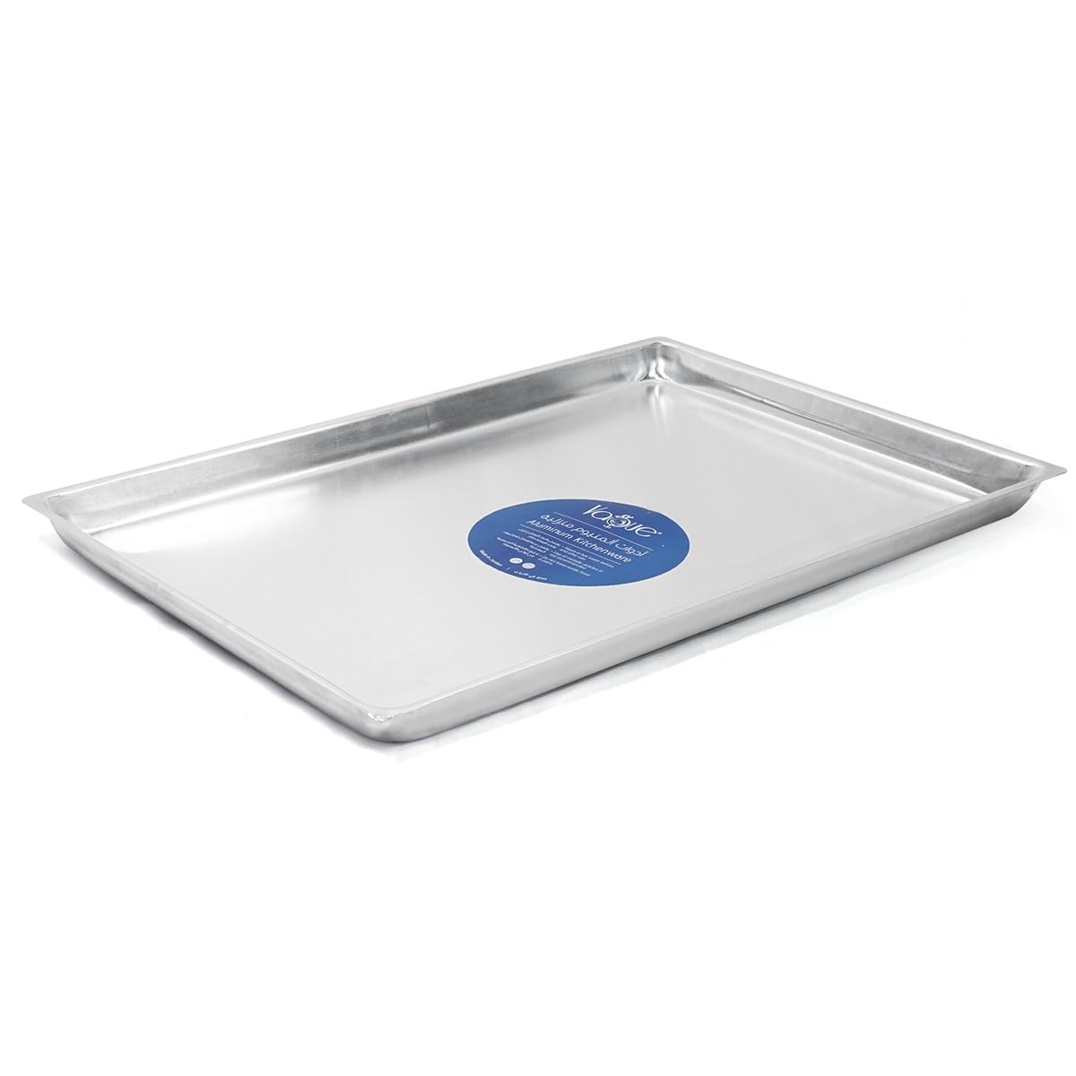 Vague Rectangular Aluminium Kunafa Tray, 21 cm x 30 cm Size, Silver
