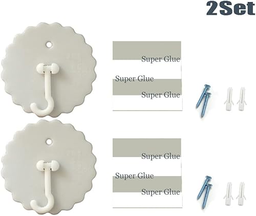 Miniatura 2 de Ganchos para mosquiteros de techo, ganchos súper adhesivos para cúpula y toldo de cama para el hogar, fáciles de instalar (2 unidades)