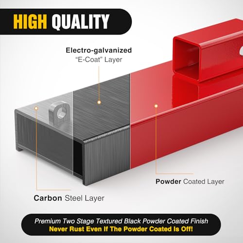 Image of Nilight Forklift Trailer Hitch Attachment Fits 2 Inch Receiver Clamp on Pallet Fork Trailer Towing Adapter with Safety Chain & Hook Red