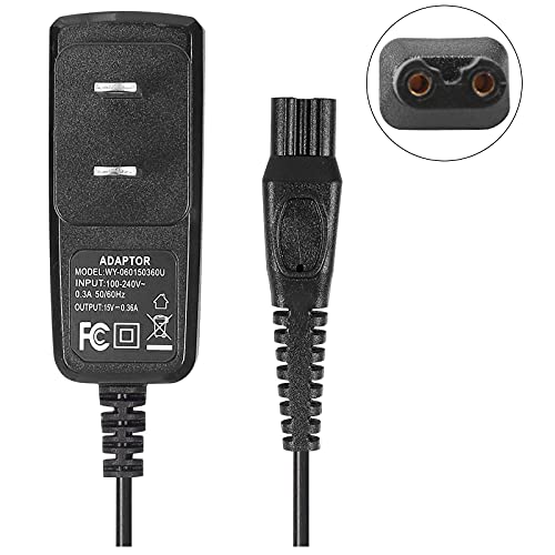 Charger For Philips-Norelco-Hq8505 Norelco 7000 5000 3000 9000 Series Electric Shaver Razor, Aquatec, Arcitec, Multigroom Beard Trimmer & More 15V Ac Adapter Power-Supply Cord By Jewaytec #TOP1