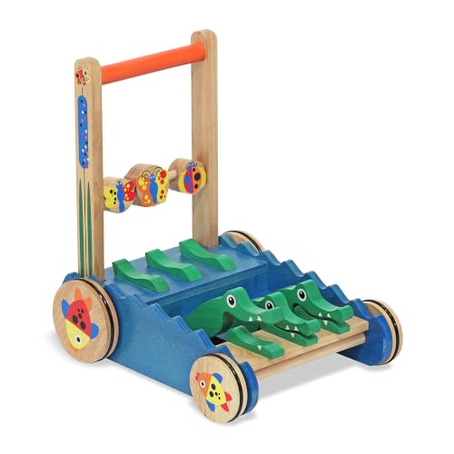 Image of Melissa & Doug Deluxe Chomp and Clack Alligator Wooden Push Toy and Activity Walker