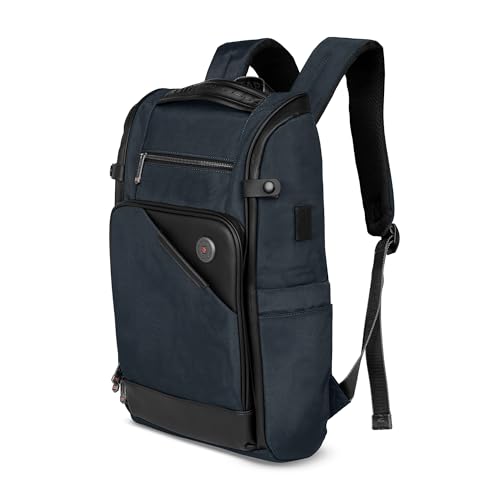 Image of SWISS MILITARY Aspen Laptop Backpack 15.6 Inch with USB Charging Port, Quick Access Pockets, iPad Compartment, Mesh Bottle Holders, 16L Compact Travel Office College Bag for Men Women