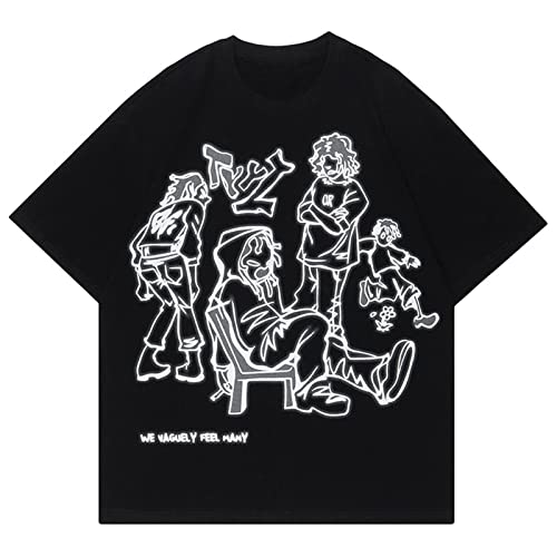 Vamtac Oversized Graphic Tees Y2k Vintage Tops for Men Streetwear