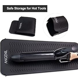 ANGENIL Curling Iron Silicone Mat Heat Resistant for Travel Dual Voltage Flat Iron, Hair Straightener, Rotating Cordless Curling Iron Wand, Wireless Curlers, Crimper Hair Iron, Straightening Iron