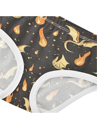 ZZKKO Yellow Fire Dragon Girls Underwear Toddler Panties for Girls Comfort Brief Size 2-8T4