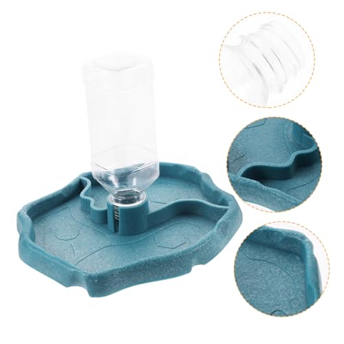 LEDMOMO 爬虫類フィーダー プール カメレオン トング ハリネズミ 水族館 ペット 自動給水器 爬虫類水皿 爬虫類用フードホルダー トカゲの水入れ 丈夫な食器 プラスチック Sky-blue