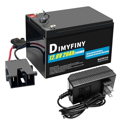 Dimyfiny Replacement Battery 12V 20Ah for Ride-On Toys & car, Compatible with Fisher Price 12 Volt Power Wheels, Lightweight & Long-Lasting, with a 2A Fast Charger (12V20AH)