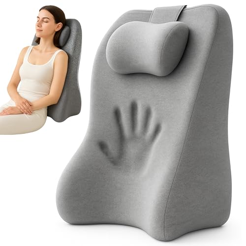 Couch Wedge Pillow Memory Foam Back Support Light Gray