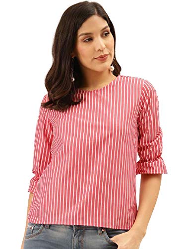 Image of Style Quotient Women Abstract Printed Polyester Smart Casual Top