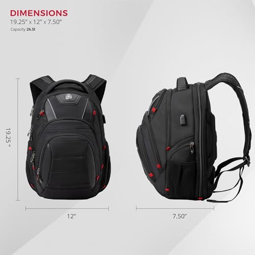 Image of Swissdigital Design Travel Backpack for men with Apple Find My, TSA Friendly USB Charging RFID Protection Business Backpack Fits 15.6 inch Laptops Black | J149508F-BR