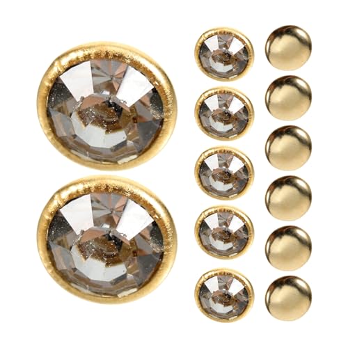 Beavorty Remaches de Gemas de Imitación para Ropa y Manualidades, Remaches de Cristal Tubulares de Doble Tapa, 8 Mm, 100 Unidades, para Decoración de Bolsos, Zapatos y Cuero