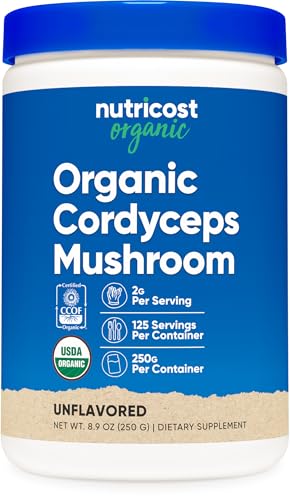 Nutricost Organic Cordyceps Mushroom Powder (250g) USDA Certified Organic