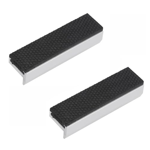 1Pair Magnetic Vice Grips Jaw, 100mm Vise Jaws Universal Aluminum Alloy Rubber Soft Vice Jaws Professional Tools Rubber Protector for Woodworking Jewelry Crafting
