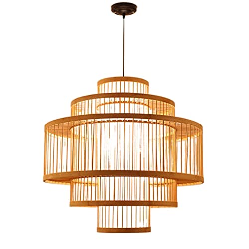 Lanterne en bois classique et bambou fait main magnifique plafonnier vintage
