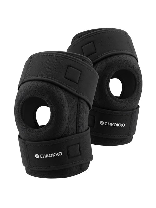 Image of CHKOKKO Premium Knee Cap for women men pain relief | knee support for men gym No Allergic Effect On Skin | Open Patella with Dual Stabilizers | Knee support for gym Arthritis Running Physical Activities | Universal Fit, 2 Piece (A Pair)
