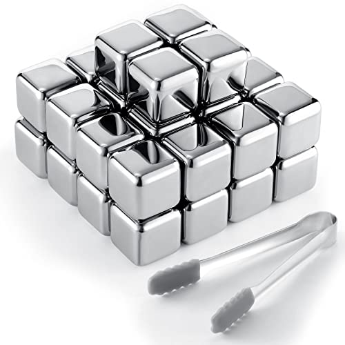 Yexiya 60 Pcs Reusable Stainless Steel Ice Cubes