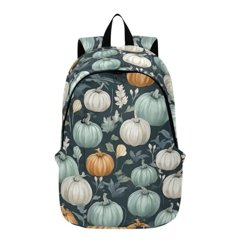 MCHIVER Travel Backpack Colorful Pumpkins Leaves Casual Daypack Backpacks Lightweight Carry on Bag Water Resistant Hiking Backpack for Men and Women