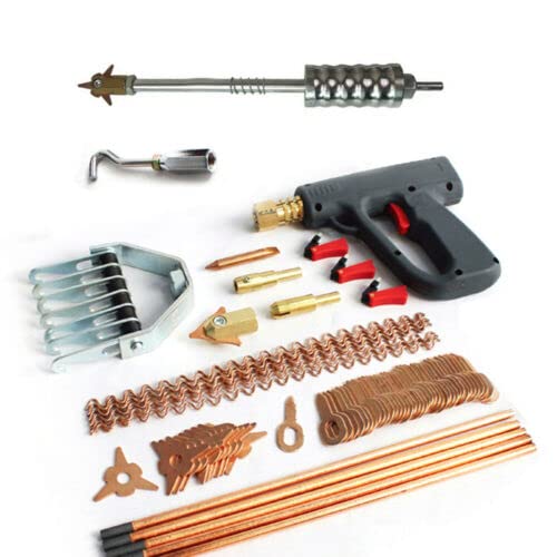 86 piezas de accesorios spotter caja herramientas reparación abolladuras kit juego abolladuras con Dent Puller Slide Hammer Pistola soldadura por puntos Pulling Claw Hook