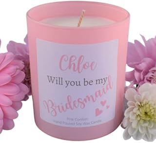 Personalised Bridesmaid Proposal Candle Gift Will you be my bridesmaid Luxury Soy Wax Candle 35 hour By Fizzy Fuzzy