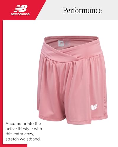 Image of New Balance Girls Athletic Skort Set - 2 Piece Active Short Sleeve Girls Shirts & Tennis Scooter Skirt Clothing Set