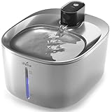 iPettie Runway Stainless Steel Cat Water Fountain, 1.1 Gal/4.0L Large Capacity, 5-Stage Water Filter