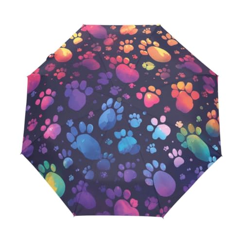 Parapluie pliant automatique motif carlin arc-en-ciel léger pour voyage