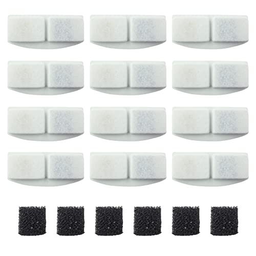PET STANDARD Replacement Water Filter & 6 Pack Replacement Pre-Filter Sponges Compatible With VEKEN® 100oz/3L Automatic Pet Fountain, Pack of 12 by PET STANDARD - Used condition - US$14.13