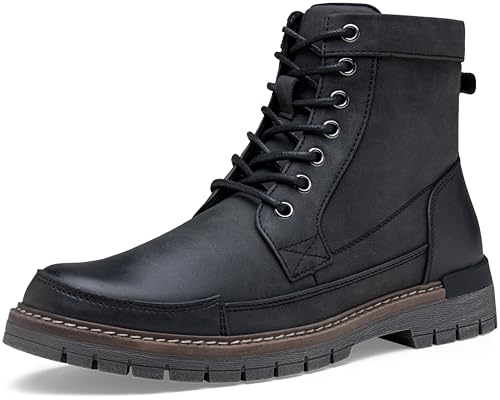 Jousen Men's Boots Chukka Motorcycle Boots Premium Leather Casual Combat Dress Boot for Men(AMY8183A...