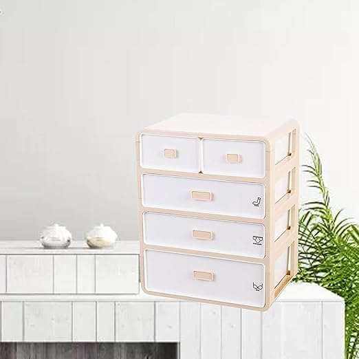 BLURISM Multifunctional Single Grid Plastic Stackable Drawer Rectangular Storage Box for Office Stationery Jewelry Makeup Bathroom Accessories Tool Countertop Desktop Organizer Box