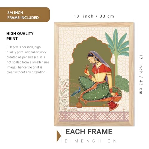 Image of Artifly - Pichwai art framed wall Painting for Living Room Bedroom Office Room Decor - Premium Pichwai Paintings for and Wall Decor (Design 4, 13x17 inch, Standard Packaging)