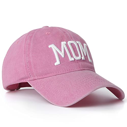Image of Mom Dad Embroidered Baseball Caps Set of 2 Adjustable Couples Cotton Hats | Soft cotton matching caps with premium embroidery and adjustable fit, perfect for couples, parents, family photos and gifts.