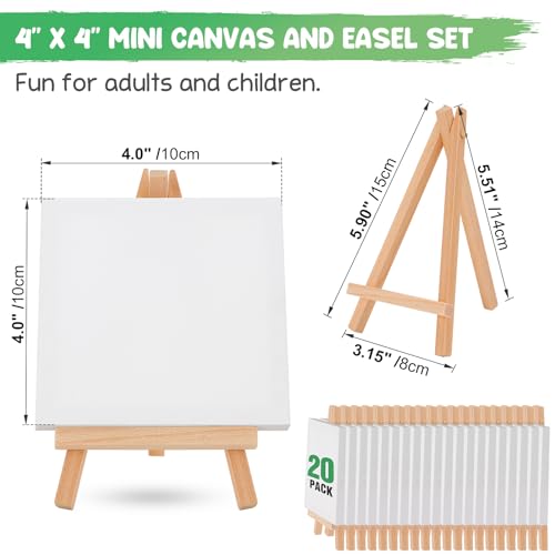 Petits chevalets de peinture avec mini toile carrée pour exposition et dessin - 3