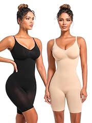 Black, Beige Bodysuit Shorts,2 Pcs