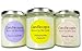 Candlecopia Honeysuckle Jasmine, French Lavender and Sweet Rose Strongly Scented Sustainable Vegan Natural Soy Candles, Dye Free, 3-Pack