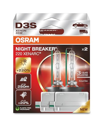 Osram D3S 35W Xenarc Night Breaker Laser + 220% Pack of 2