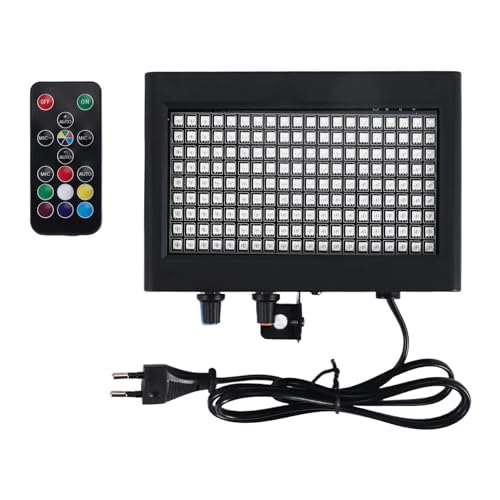 MRNHA Lampe Flash Stroboscopique À 180 LEDs Stroboscope De Contrôle Sonore À Distance Portable 35W RGB Vitesse RÉGlable pour Club De FÊTe De Bar De Disco De ScÈNe (Prise EuropÉEnne)