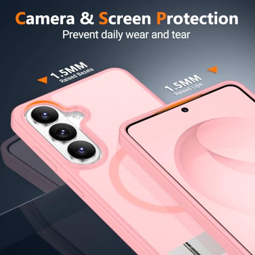 Image of SPIDERCASE Magnetic for Samsung Galaxy S26 Plus Case, with [3 Stand Ways][ Military Grade Drop Protection] with Invisible Stand Shockproof Slim Case for Samsung Galaxy S26 Plus 6.7 inch, Pink