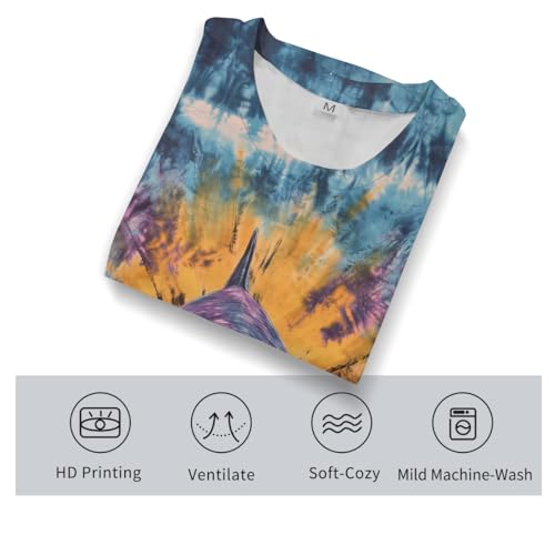 Men's Tie Dye Style T-Shirts Fun Animal Graphic Short Sleeves Shirt4