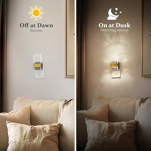 Image of JandCase Night Lights Plug into Wall, Dusk to Dawn Sensor, Acrylic Bubble Design, 0-100lm Adjustable Brightness, for Bedroom, Bathroom, Living Room, Hallway