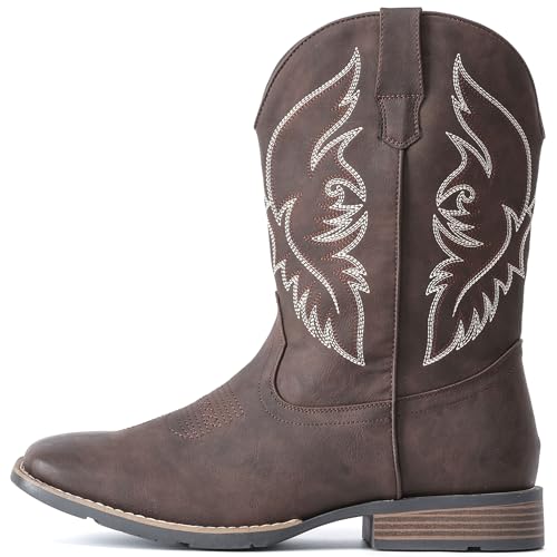 Image of IUV Cowboy Boots For Men Square Toe Western Boot