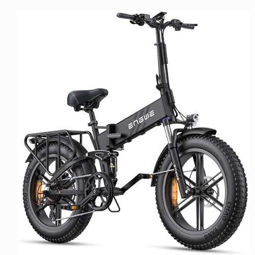 Bicicletta Elettrica Pieghevole con 52V 16Ah, Ruote Fat 20'x4 e Autonomia Fino a 110km，Sospensione Completa, 8 Velocità, Ideale per Città e Montagna，ENGWE ENGINE PRO 2.0 (Nero)